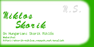 miklos skorik business card
