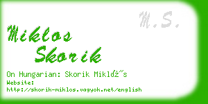 miklos skorik business card